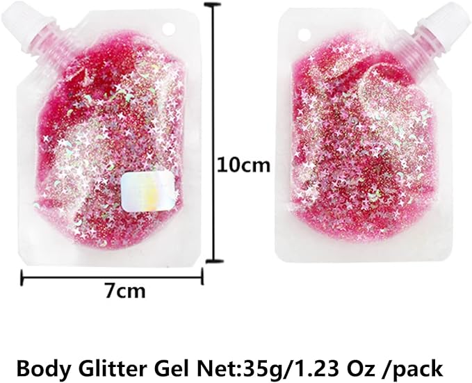 MEICOLY Red Body Glitter,Sparkling Christmas Face Glitter,Stocking Stuffers for Christmas,Glitter Face Paint for Women and Kids,Mermaid Sequins Chunky Glitter for Face,Body,Hair,Christmas Body Glitter
