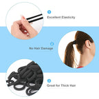 120PCS Black Hair Ties for Women, Seamless Soft Hair Bands Ponytail Holder, Elastics Hair Tie for Thick Thin Hair, No Damage Hairties Hair Accessories