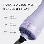 Dual Voltage Hair Dryer Brush Travel Blow Dryer Brush in One,2 inch Portable Mini Hot Air Brush,Travel Hair Tools/Volumizer/Straightener/Curler,European Blow Dry Brush with EU&UK Plug