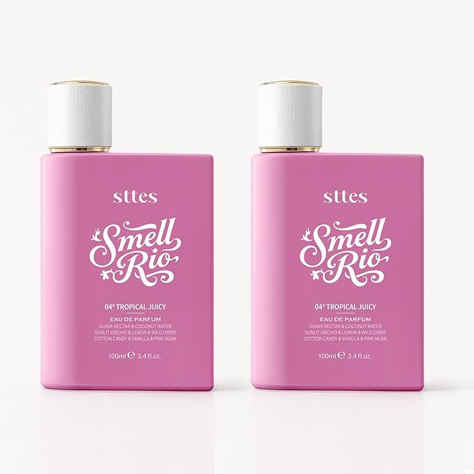 Sttes Perfume 04# (2 Packs) – Tropical Juicy – Long-Lasting Guava, Orchid, Vanilla & Cotton Candy Eau de Parfum 2×100ml (3.4 fl oz) – Fruity Sweet Perfume Gift Set for Women