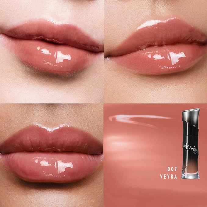 LUNARA FROST 3D LIP GLOSS - Plumping High-Shine Gloss with Hyaluronic Acid | Non-Sticky Glassy Finish | Cooling Sensation | 24H Hydration | Instant Volume Effect (07 VEYRA)