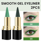 Kaely 2Pcs Light Dark Green Gel Eyeliner Pencils Set,Waterproof Color Colored Eye Liner Crayon,Cat Eye Stencil Gothic Halloween Makeup,Face Paint Eye Black Stick,delineadores de colores para ojos