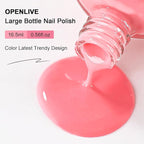 16.5ml Pink Nail Polish Large Volume Quick Drying Nail Polish, Fast Drying and Long Lasting Color Nail Art DIY Home Manicure Gift for Women
