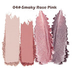 Nude Eyeshadow Palette 4 Colors, Smoky Pink Rose Matte Shimmer Eye Shadow Quad, Soft Pink Neutral Shades, High Pigment Long-Lasting Blendable Formula, Perfect for Romantic Daily Looks, 4#