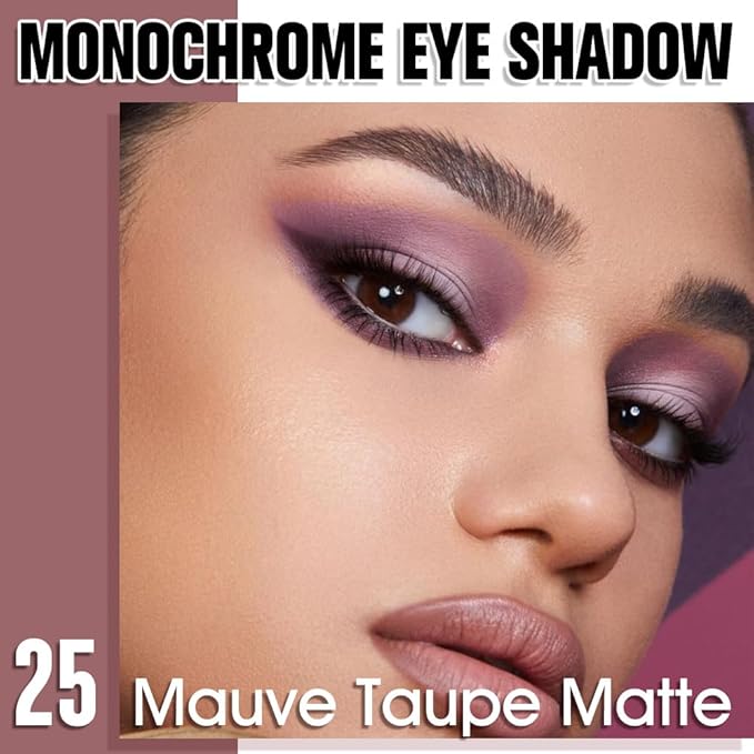 Mauve Taupe Single Matte Eyeshadow Makeup, Neutral Powde Eye Shadow for Women, Brownish Purple Matte Singles Eyeshadow Palette Pigmented Waterproof, sombras para ojos, Girls Christmas Gifts 25#
