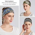 Boho Headbands For Women Fashion Wide Headband Yoga Workout Head Bands Hair Accessories Band 6 Pack