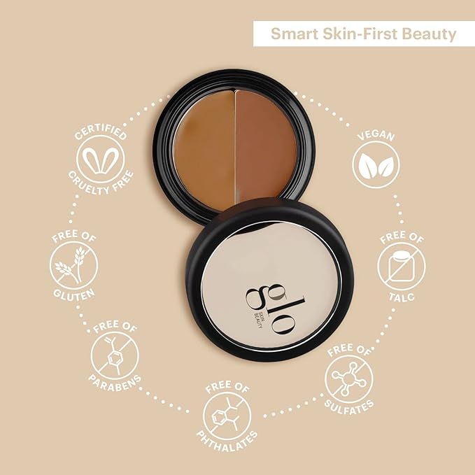 Glo Skin Beauty Under Eye Concealer Makeup with Duo Shades for Custom Blending - Corrects & Conceals Dark Circles & Redness - Buildable Longwearing Coverage (Tawny)