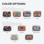 Beauty Town Hair Tie Rubber Bands - 1000pcs/500pcs Soft Stretchy Elastic Bands for Braids, Ponytails & Bun