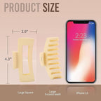 LuSeren 8 Pack Hair Clips for Women 4.3 Inch Large Hair Claw Clips for Women Thin Thick Curly Hair, Big Matte Banana Clips,Strong Hold jaw clips Black Purple Beige Pink