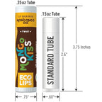 Eco Lips Mongo Kiss Organic Lip Balm 4 Pack Peppermint, Pomegranate, Vanilla Honey, Black Cherry - 100 Percent USDA Organic - Soothe, Moisturize Dry, Cracked and Chapped Lips - Made in USA