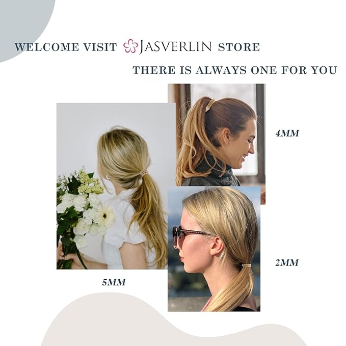 JASVRELIN Blonde Hair Ties, No Slip Damage-free Elastics Ponytail Holders for Women Girls Men, Hair Bands for Thin Fine Medium Thick Long Curly 2mm 80 Pieces (Sandy Blonde)