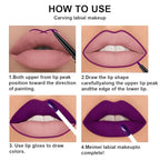 evpct 3Pcs Burgundy Red Black Dark Purple Matte Lip Liner & Liquid Lipstick Stain Makeup Set for Women, Lip Liner Stain Long Lasting Waterproof Smudge Proof, Cruelty Free Lip Makeup 24 hours originale