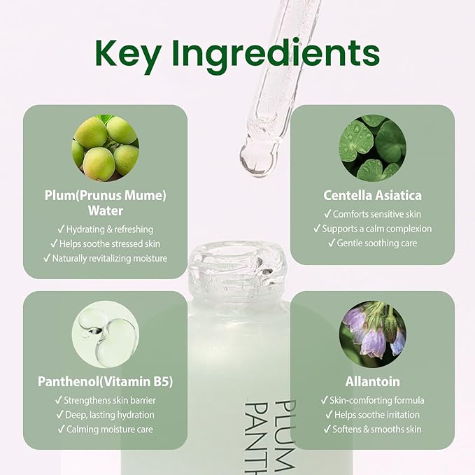 The Skin House Plum & Panthenol Calming Ampoule – Hydrating & Soothing Serum for Sensitive Skin, Non-Irritating (Dermatologist Tested) with Niacinamide & Centella[ 50ml /1.69 fl.oz]