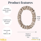 SILKIE x4 Set 100% Pure Mulberry Silk Purple Christmas Scrunchies Travel Pouch Silk Everyday Hair Ties Hair care Ponytail Holder (Stargazer)