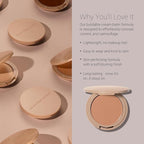 No Makeup Makeup Long-Lasting Lightweight Foundation & Brush Duo | Cruelty-Free, Fragrance-Free, Buildable, Transfer-Proof Makeup (Tan)