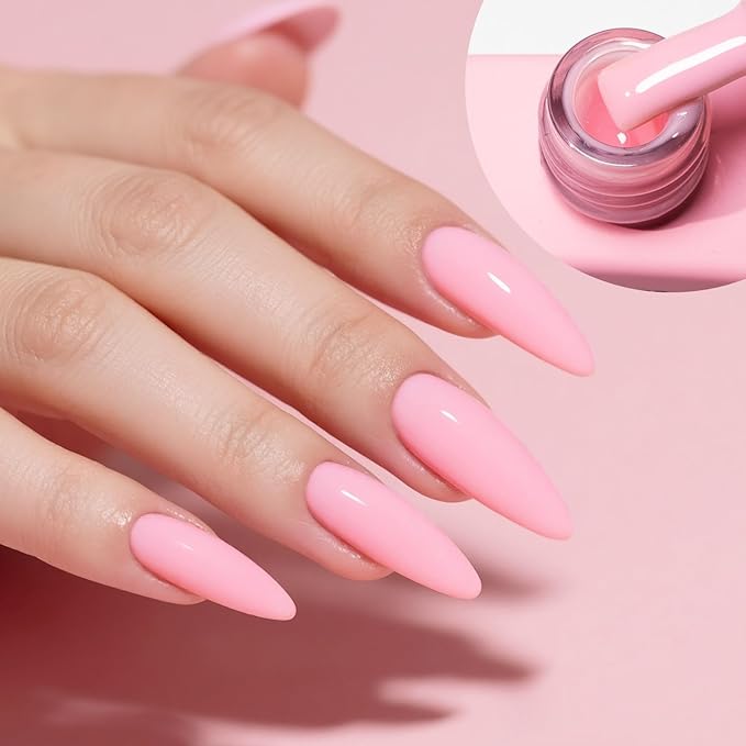 CANNI Rubber Base Gel Nail Polish Set- 6 Pcs 9 Ml Transparent Pink Rubber Base for Nails, Soak Off LED Nail Gel Manicure Kit DIY at Home Salon Gifts