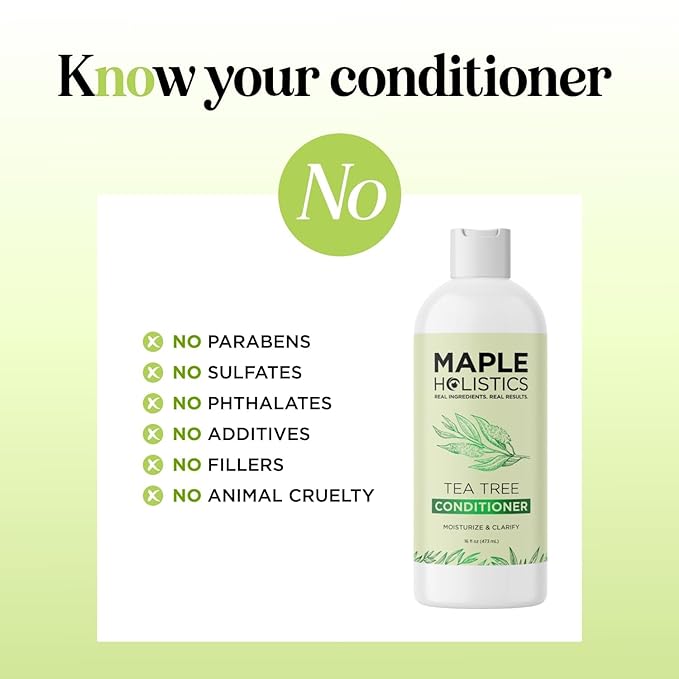 Tea Tree Conditioner for Dry Hair - Tea Tree Oil Conditioner for Oily Hair and Sulfate Free Conditioner for Dry Hair - Cleansing Conditioner and Tea Tree Dry Scalp Care with Tea Tree Oil for Hair