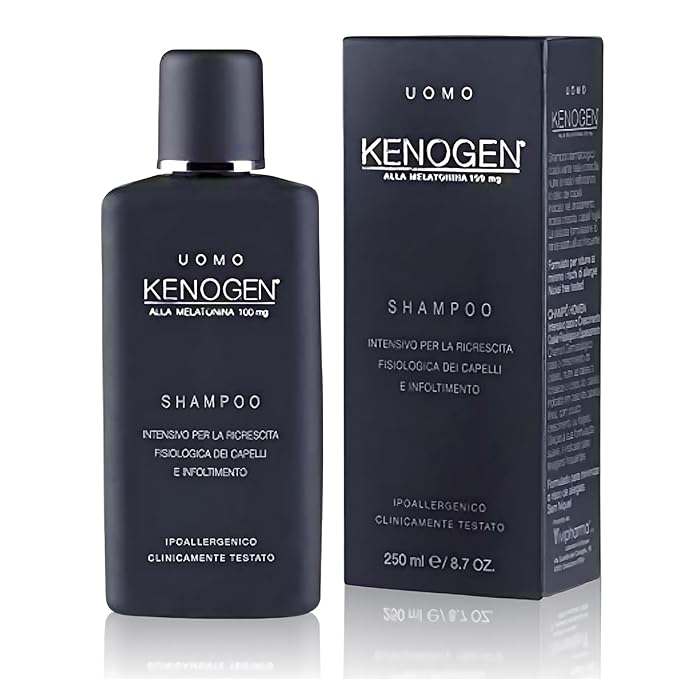 Kenogen Hair Growth Shampoo for Men – Thickening & Volumizing for Thinning Hair – Stimulates Follicles & Regrowth with Melatonin – DHT Blocker – Vegan, Sulfate-Free, Cruelty-Free Formula