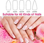 5 Pack Glass Nail File with Case, Crystal Fingernail Files, Double Sided Finger Nail Files, Professional Manicure Nail Care for Women Girls, Christmas Gifts Stocking Stuffers