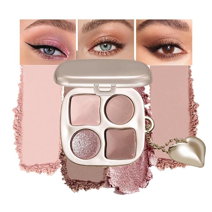 Eyeshadow Palette Multi-Finish , Matte Shimmer Metallic Eye Brightening Palette with Silky Smooth Powder, Fine Shimmer Duochrome Sparkle, Long-Lasting Blendable Shadows for Aegyo-Sal Highlight-3#