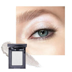 Pearl White Shimmer Single Eye Shadow Palette Makeup with Mirror,eutral Powder Monochrome Eyeshadow for Older Women,Waterproof Long Lasting Naturing-Looking sombras para ojos