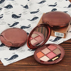 6 Colors Shimmer Eyeshadow Palette with Mirror, Neutral Nude Eye Shadow Matte & Glitter Shades Highly Pigmented Blendable Waterproof Long-Lasting Natural Smokey Eye Makeup Palette for Women 8#