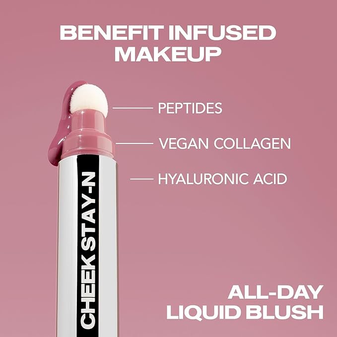 Sacheu Cheek STAY-N Liquid Blush for Cheeks — High Pigment, Buildable, Lightweight Cream Blush for Dewy Radiant Flushed Cheeks — Long-lasting & Cruelty Free, Pretty in Pink Duo