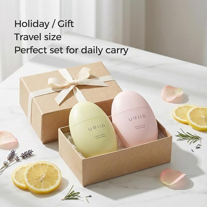 2-in-1 Hand Cream Set – Lemon Basil & Relaxing Rose, Nourishing & Moisturizing, 1.76 oz Each, Winter Gifting Bundle