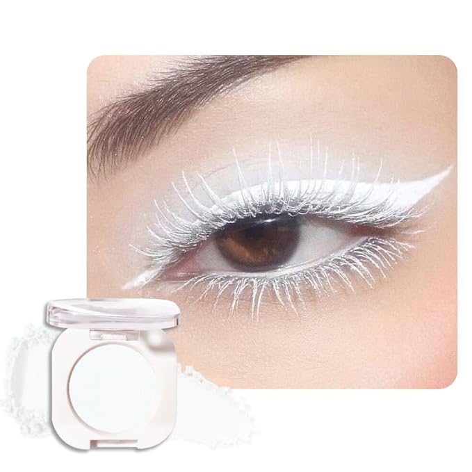 Matte White Single Eyeshadow Makeup, Neutral Cream Powde Eye Shadow for Women, White Matte Singles Eyeshadow Palette Pigmented Waterproof, sombras para ojos, Girls Christmas Eyeshadows Gifts 26