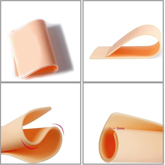 20Pcs Tattoo Skin 3MM - Urknall Fake Skin 3mm Blank Practice Skins Double Sides for Beginners and Artists Tattoo Supplies