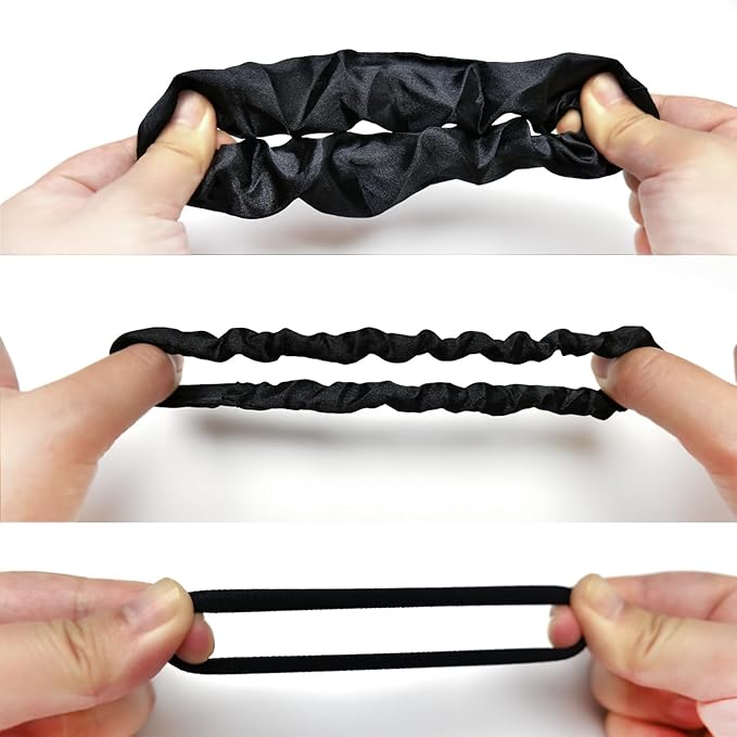 Scrunchies for Women Pack of 30 - Soft Black Hair Accessories Set, Seamless Thick Hair Ties Big Small Size Satin Scrunchie for Girls, Daily Use, Back to Shool Gifts for Her