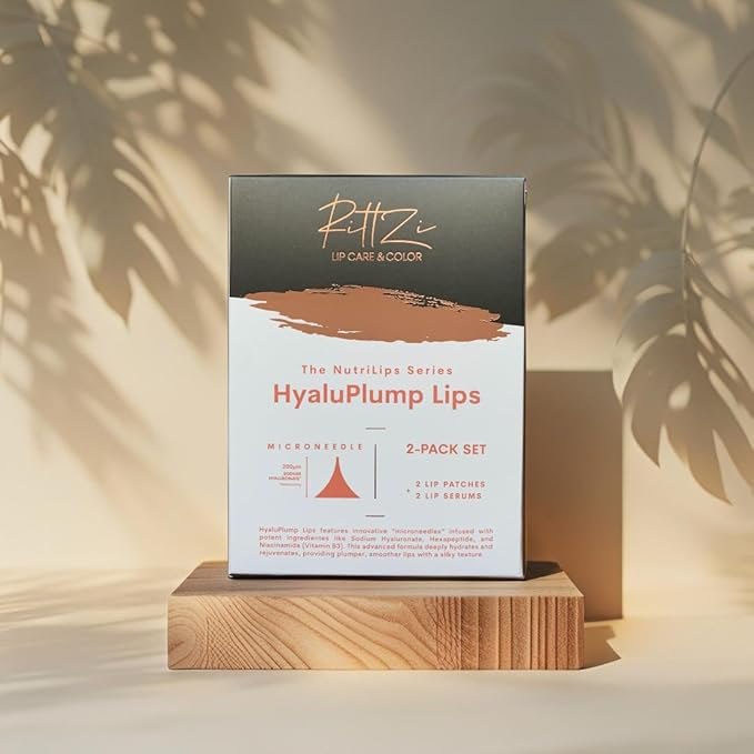 HyaluPlump Lips 2-PACK SET – Innovative Two-Step Lip Care System for Hydrated, Plump Lips Featuring Sodium Hyaluronate, Peptides, and Niacinamide