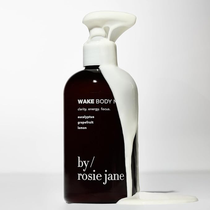 By Rosie Jane Wake Body Milk Skin Care - Milk Toner to Help Tone, Tighten and Hydrate Skin - Body Care Made with Eucalyptus, Grapefruit & Lemon - Helps Promote Anti-Aging & Boost Radiance (250ml)