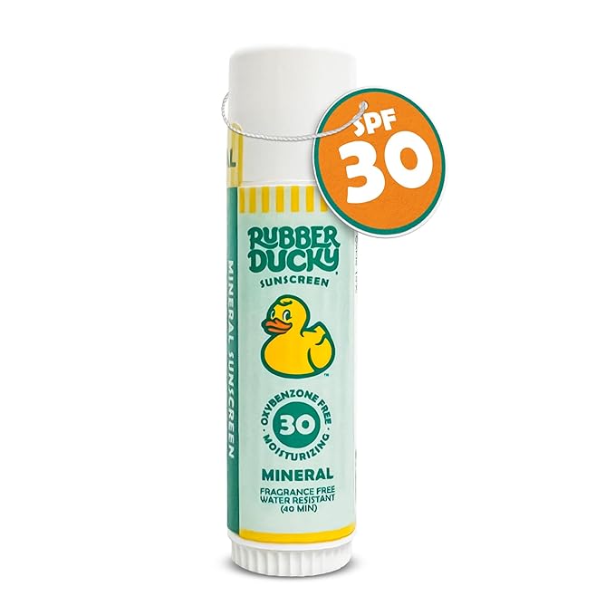 Rubber Ducky- SPF 30 Mineral Face Sunscreen Stick, Water Resistant, Moisturizing & Broad Spectrum Sunscreen Face Stick, Sun Skin Protection with Vitamin E, Mini Travel Size Sunblock, 0.6 oz