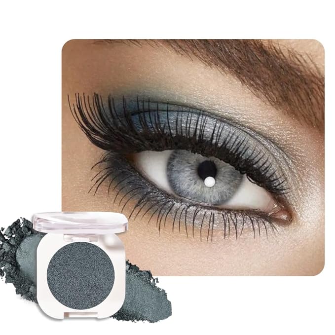 Light Teal Green Single Shimmer Eyeshadow Makeup, Neutral Powde Eye Shadow for Women, Teal Green Glitter Singles Eyeshadow Palette Pigmented Waterproof, sombras para ojos, Girls Christmas Gifts