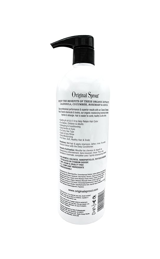 Original Sprout Classic Shampoo for All Hair Types, Sulfate Free and Vegan Shampoo, 32 oz. Bottle