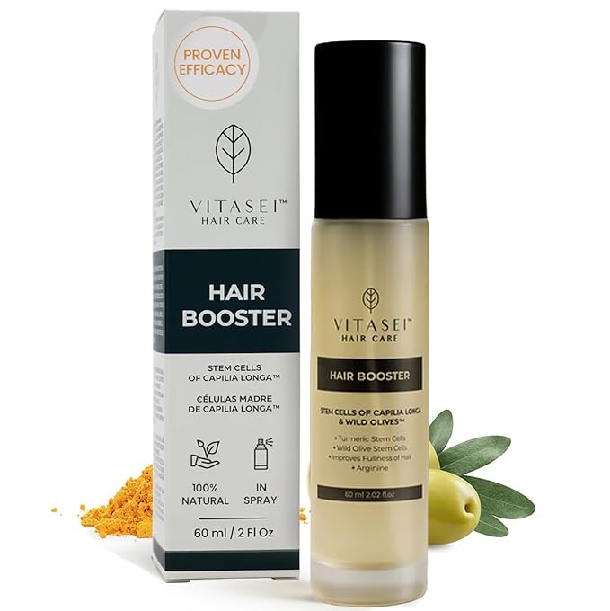Vitasei Hair Booster 2 Fl Oz – Hair Revitalizing Serum with Capilia Longa, Wild Olive Stem Cells & Arginine – Peptide-Enriched Hair Tonic for Thicker, Stronger Hair – Natural Hair Care for Women & Men