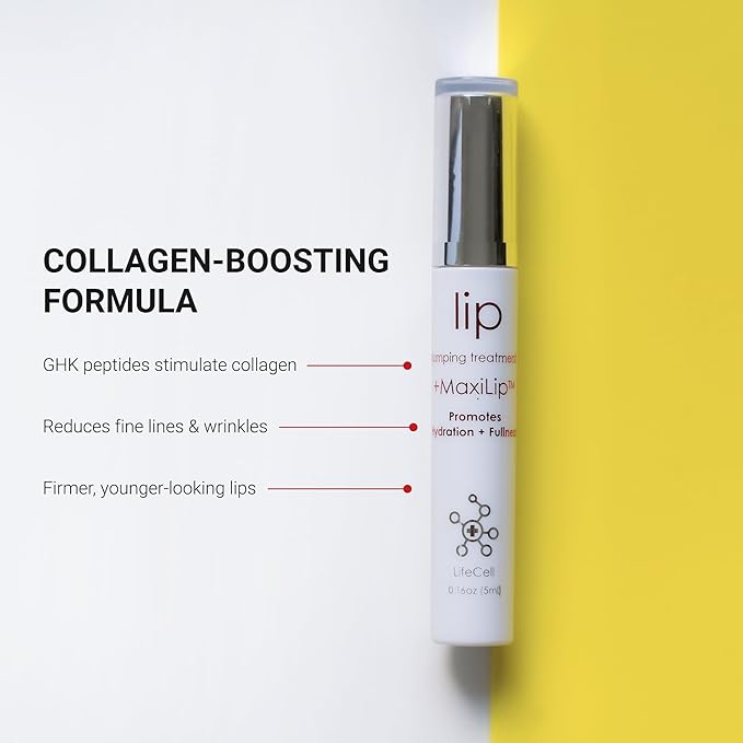 LifeCell Lip Plumping Treatment – Glossy Balm with MaxiLip Peptides for Fuller, Smoother Lips – Hydrating, Non-Irritating, Fragrance-Free Lip Care for All Skin Types