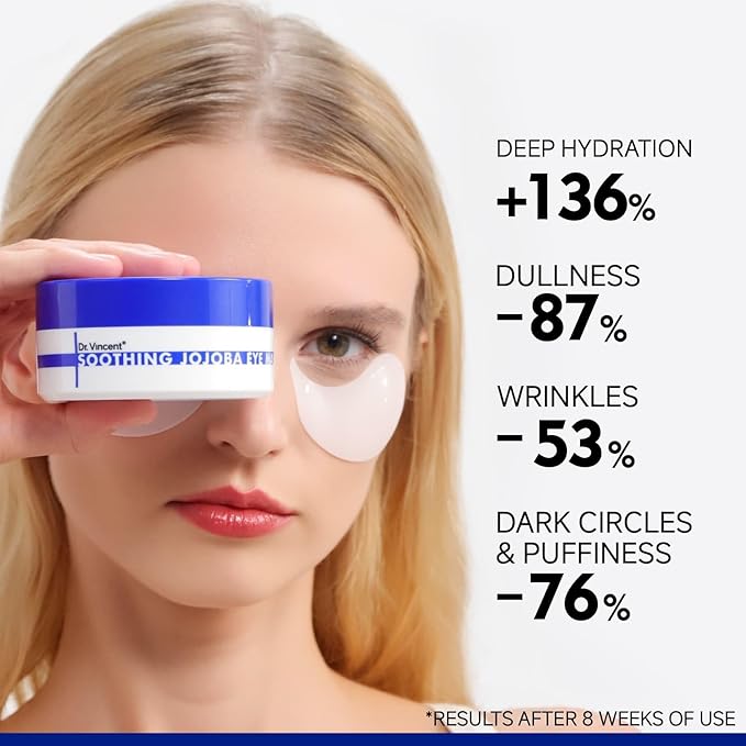 Peptide Jojoba Under Eye Patches, Firming Eye Patches Instant Reduces Dark Circles and Puffiness, Collagen Under Eye Mask for Bags Treatment, Wrinkles, 60 Pcs for Women