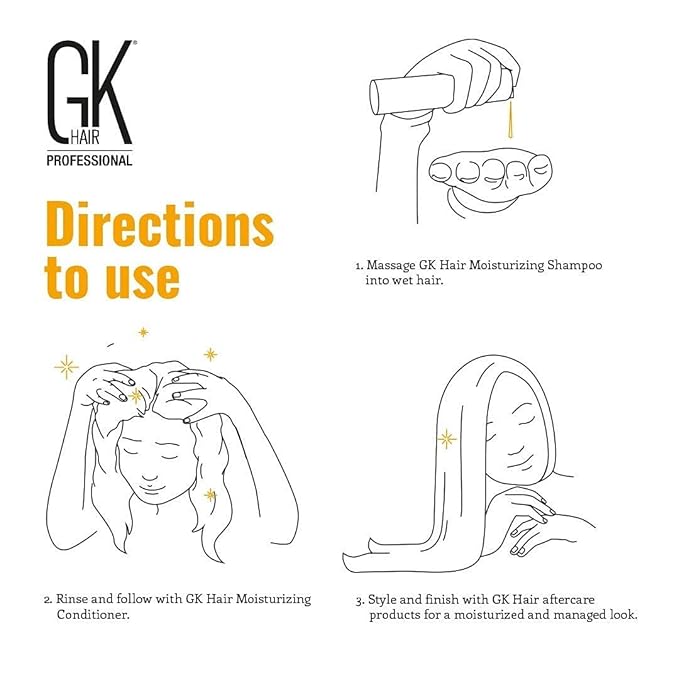 GK HAIR Global Keratin Moisturizing Shampoo and Conditioner Sets (10.1 Oz/300ml) with Leave In Cashmere Smoothing Styling Cream (1.69 Fl Oz/50ml) for Color Treated Dry Damaged Frizzy Hair