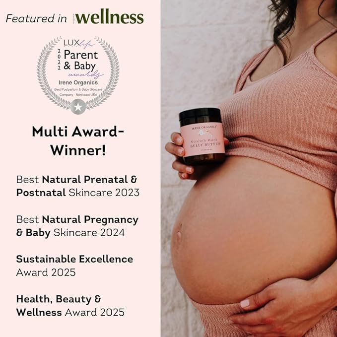 Belly Bundle by Irene Organics - Organic Belly Butter and Oil for Pregnancy Stretch Mark Prevention and Treatment - Award Winning Skincare For Pregnancy and Postpartum - Mother's Day Gift Set (Small)