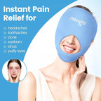 NEWGO Ice Pack Face Ice Mask for Puffy Eyes, Cooling Face Mask Reusable with Thick Gel Pad in Forehead & Eye Zones for Migraines, Post-Surgery, Redness, Allergy Swelling Pain Relief
