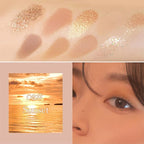 Erinde 10 Colors Eyeshadow Palette Makeup - Matte Shimmer Glitter Gold Brown Eye Shadow Korean Makeup, Ultra-Blendable, High Pigmented, Natural-Looking, Neutral Eyeshadow Palette with Brush, Sunset