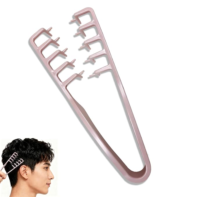 Texture Comb, Volumizing Wide-Tooth Hair Styling Comb,Fluffy Wide Tooth Curly Hair Comb, Men's Textured StylingComb for Volume,Fringe Parting Styling Accessory,for Men & Women (Pink)