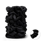Satin Scrunchies for Women – 8PCS Black Silk Hair Ties – No Crease, Frizz-Free, Gentle Elastic Hair Bands for Thick & Thin Hair, Soft & Stylish Hair Accessories Gifts