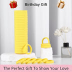 LuSeren 120 Pcs Yellow Hair Ties for Women, No Damage Soft Seamless Nylon Hair Elastics for Thick Hair, Ponytail Holders, Solid Yellow Hair Accessories
