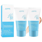 2PC Heartleaf Korean Face Sunscreen SPF 50+, Silky Moisture Sun Essence, Broad Spectrum UVA/UVB Protection, Lightweight & Non-Greasy, No White Cast, 50ml / 1.76 fl. oz.