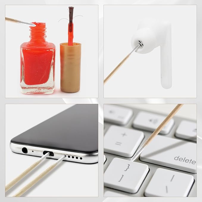 200Pcs Pointed Cotton Swabs - Precision Microblading Cotton Swabs with Wooden Sticks, for Makeup, Cleaning Nail Polish, Eyebrow, Tattoo Permanent Supplies, Craft