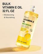 Vitamin E Oil 32 Fl Oz Organic Vitamin E oil for Skin Bulk Vitamine oils for Face Perfect DIY Bath and Body Oil Cold Pressed Hexane Free Non-GMO Gluten Free Formula