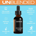 UNBLENDED Castor Oil 100% Pure, Cold-Pressed, Hexane-Free – Hair, Lashes, Brows & Skin – 60ml